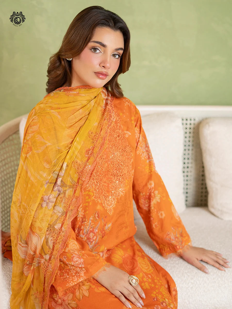 Gulljee Digital Printed Lawn Chicken kari 3 Piece Collection