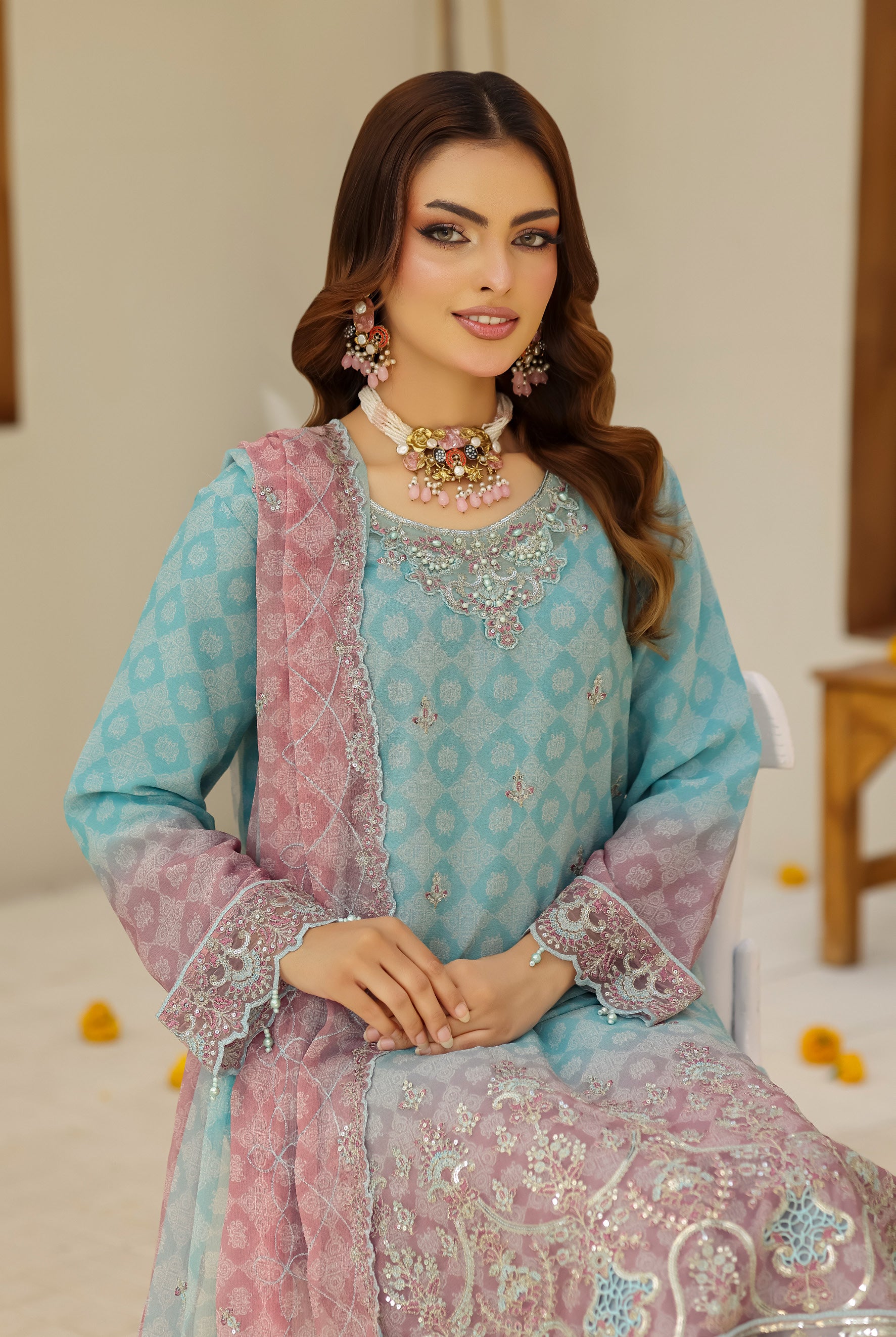 BIN HAMEED Luxurious-Embroidered Chiffon COLLECTION