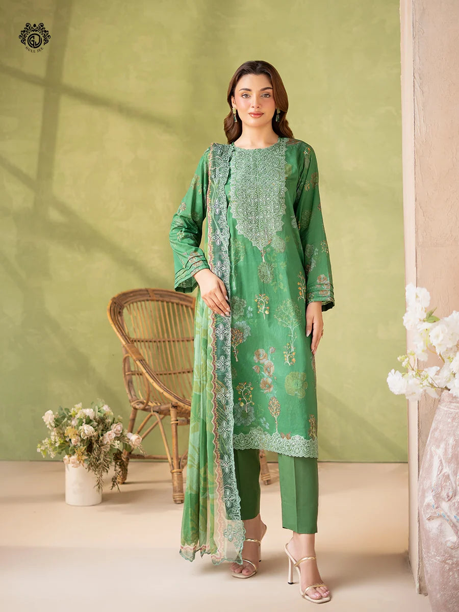Gulljee Digital Printed Lawn Chicken kari 3 Piece Collection