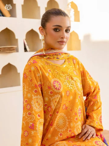 Gulljee Digital Printed Lawn Chicken kari 3 Piece Collection