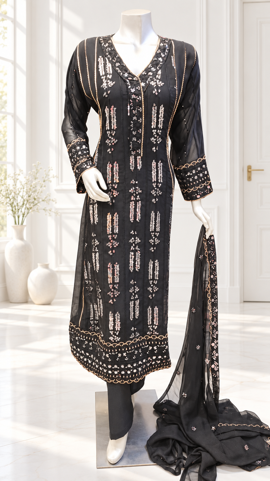 Rang Nagar Embroidered Chiffon Collection By NUR
