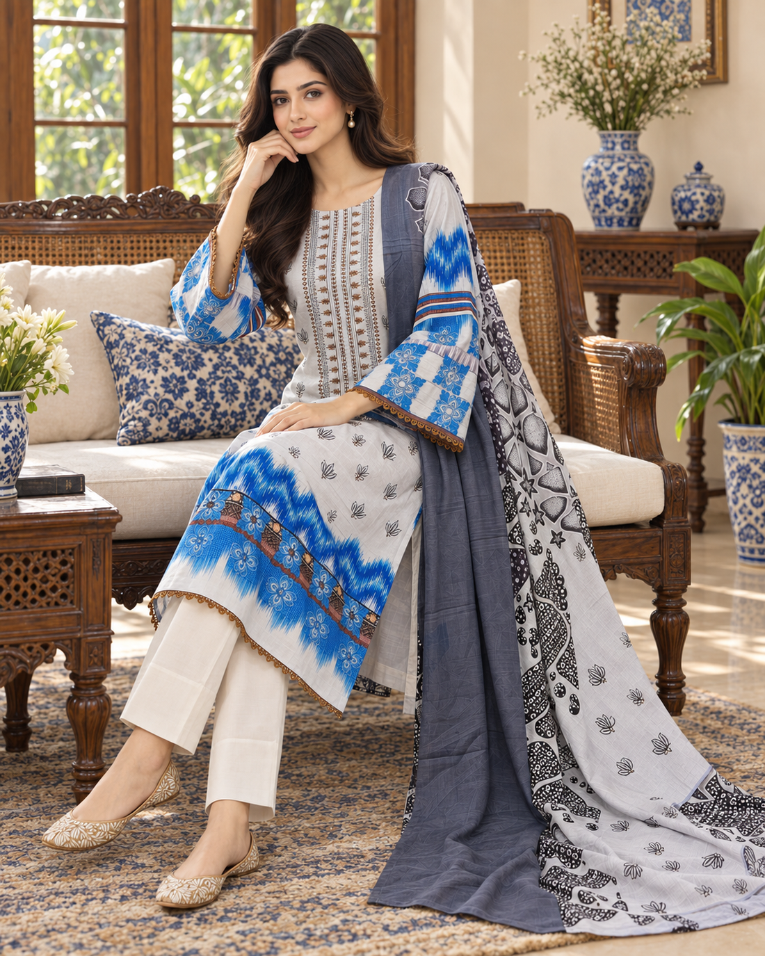 New Ready Made Embroidered Suit From The Brand Bin Saeed