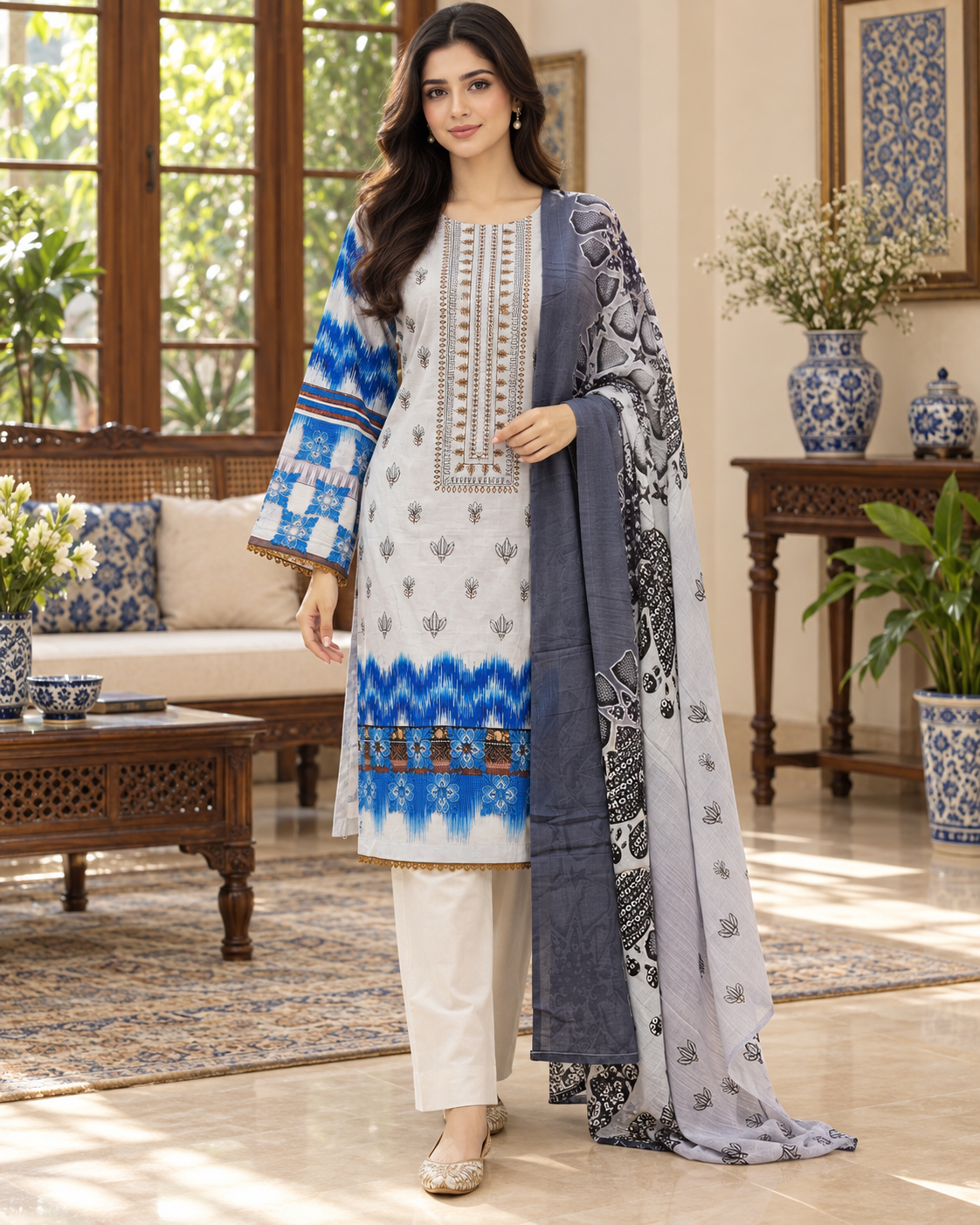 New Ready Made Embroidered Suit From The Brand Bin Saeed