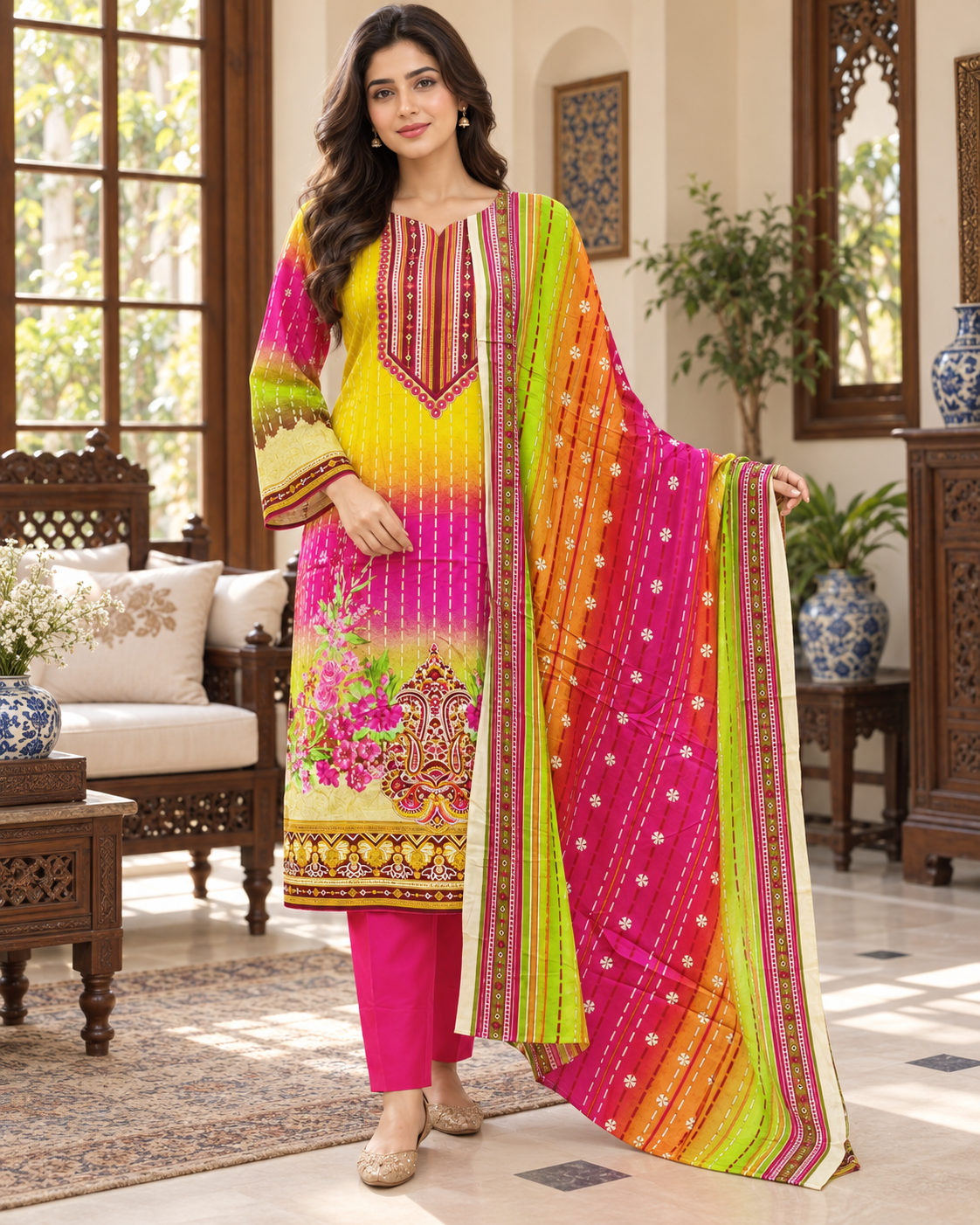 New Ready Made Digital Printed Suit From The Brand Bin Saeed