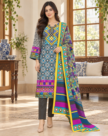 New Ready Made Digital Printed Suit From The Brand Bin Saeed