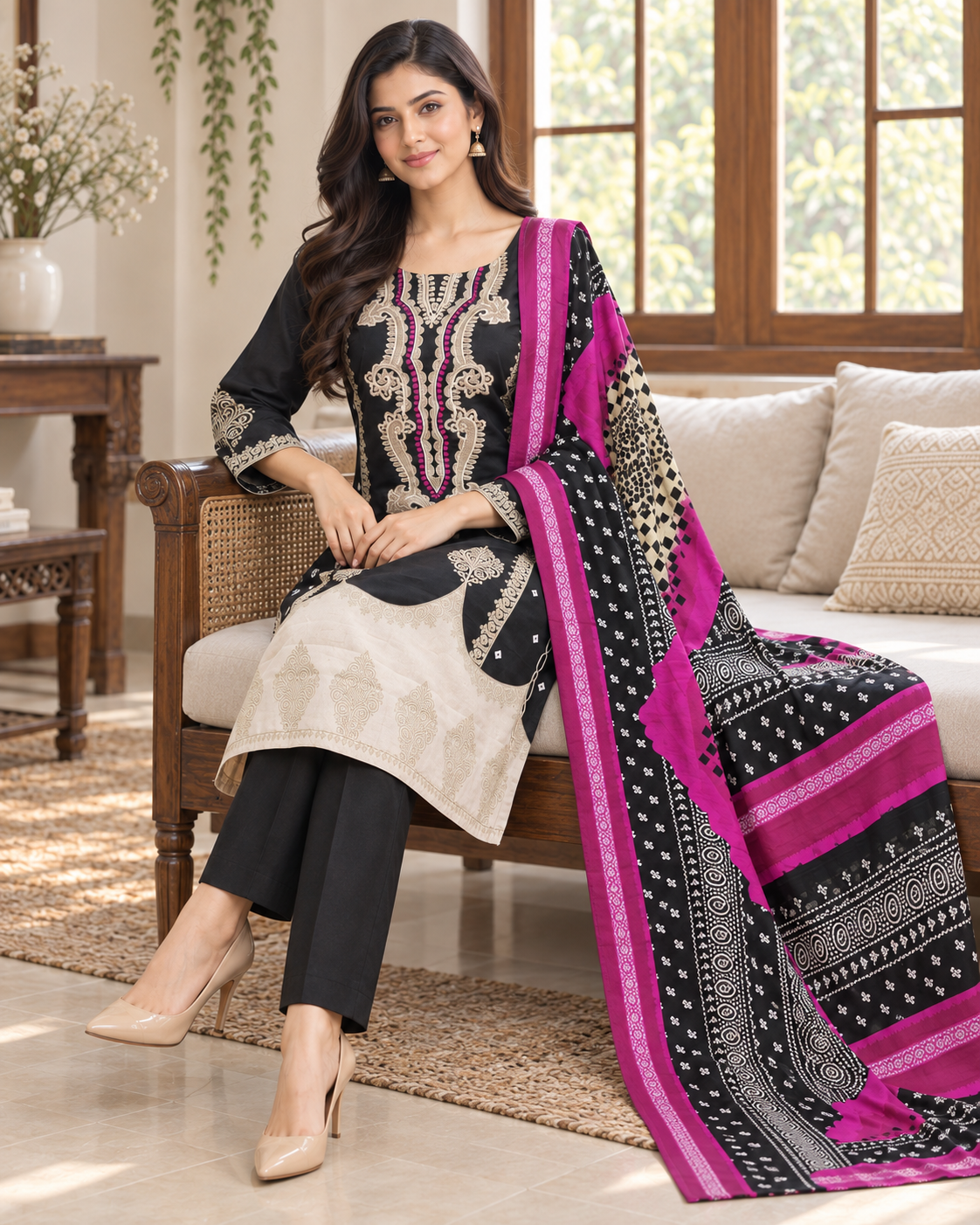 Bint-e-Noor Attractive Elegant Embroidered Cotton 3psc Collection