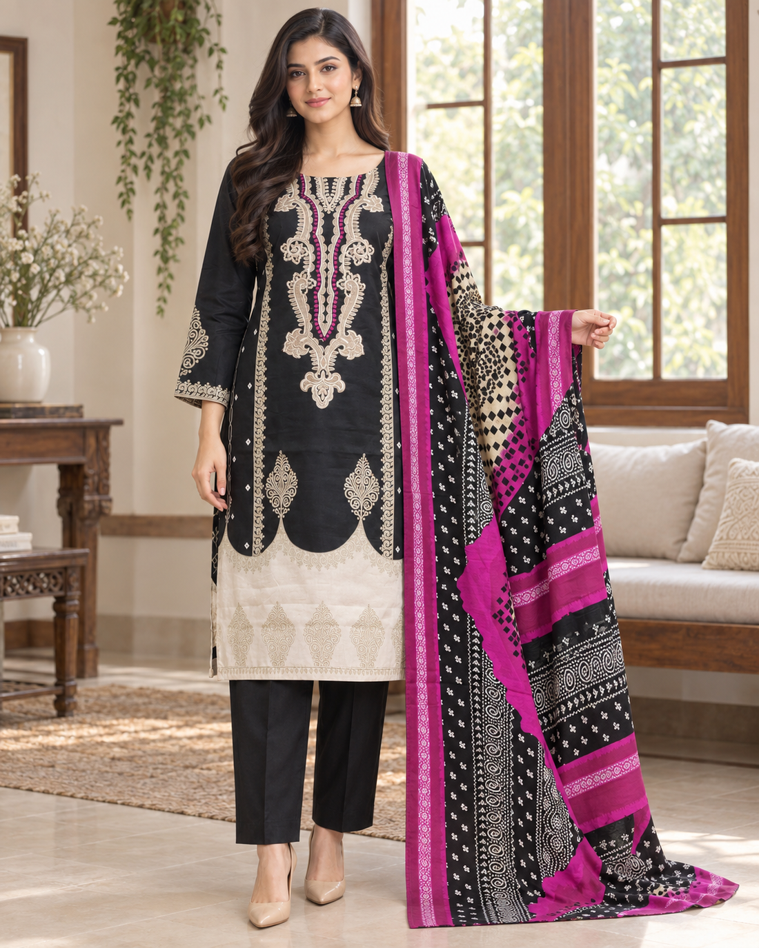 Bint-e-Noor Attractive Elegant Embroidered Cotton 3psc Collection