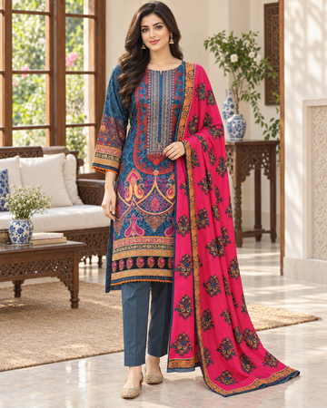 Bint-e-Noor Attractive Elegant Embroidered Cotton 3psc Collection