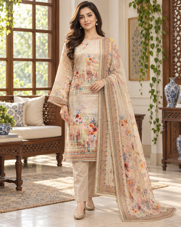 Bint-e-Noor Attractive Elegant Digital Print Cotton 3psc Collection