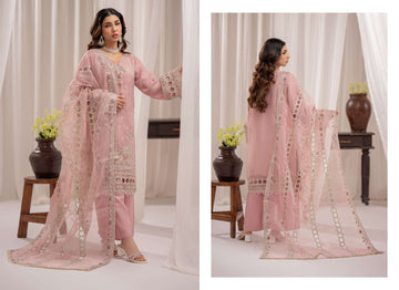 Ready to Wear 3 Piece Formal Embroidered Luxury Organza Suit