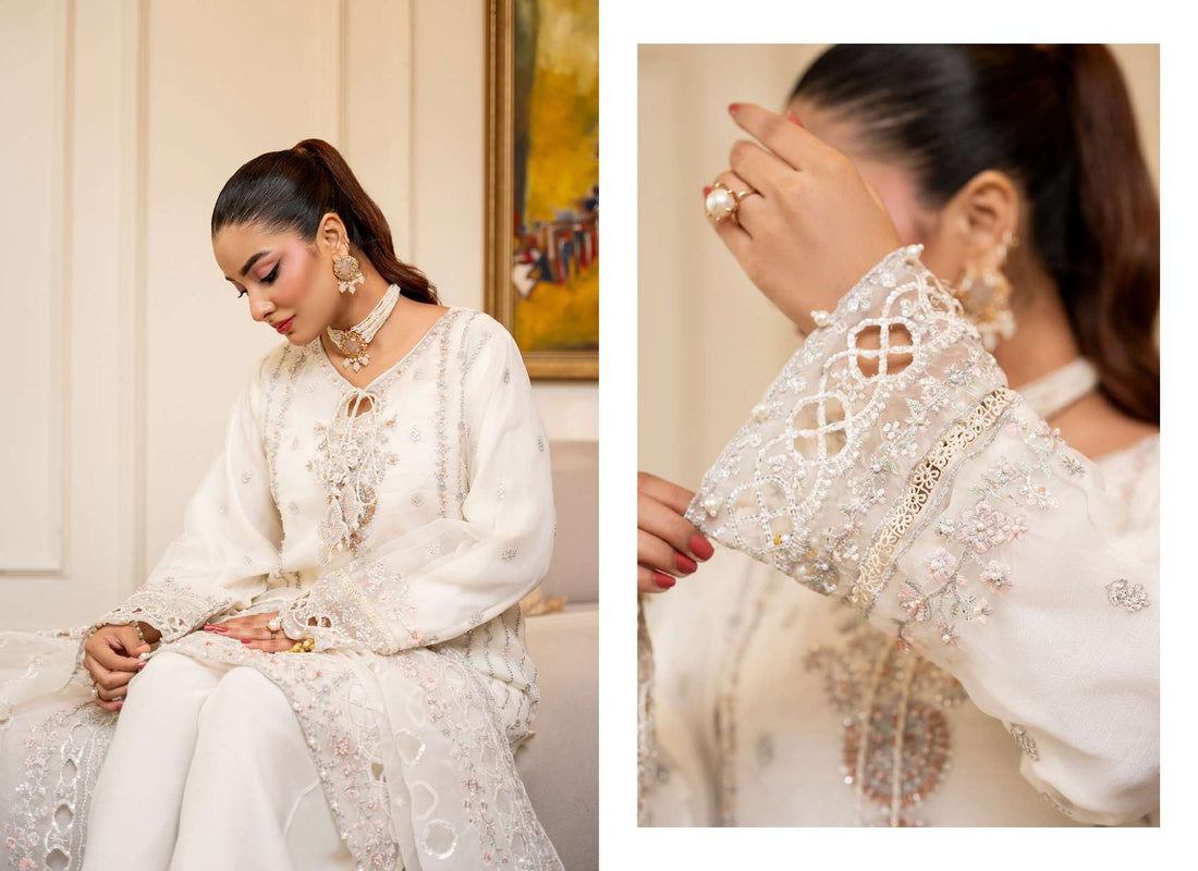 Ready to Wear 3 Piece Formal Embroidered Luxury Organza Suit