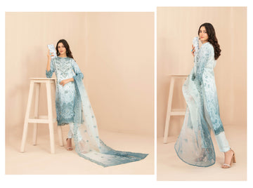 Ready to Wear 3 Piece Formal Embroidered Luxury Organza Suit
