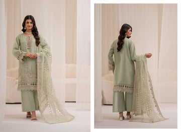 Ready to Wear 3 Piece Formal Embroidered Luxury Organza Suit