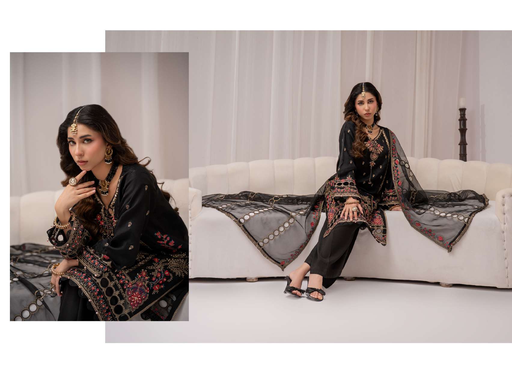 Ready to Wear 3 Piece Formal Embroidered Luxury Organza Suit