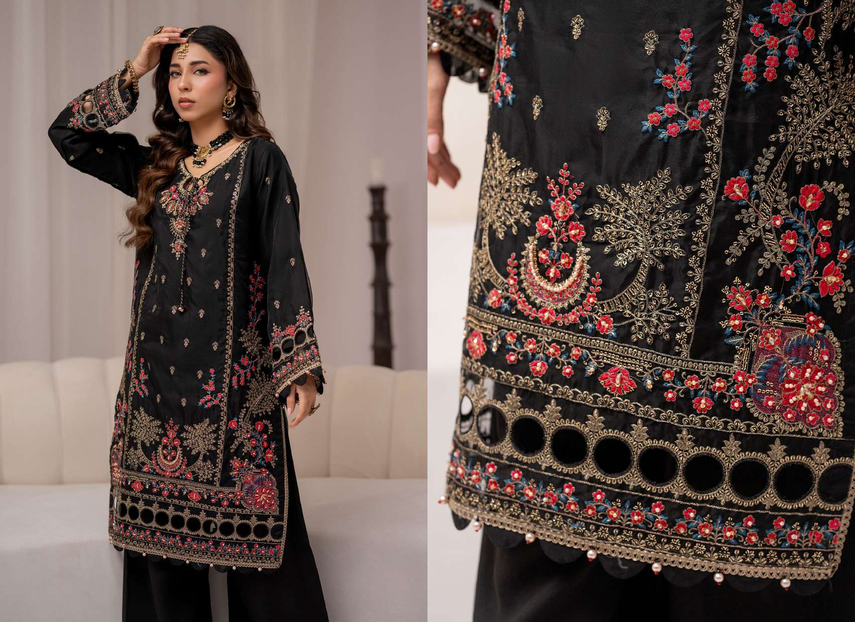 Ready to Wear 3 Piece Formal Embroidered Luxury Organza Suit