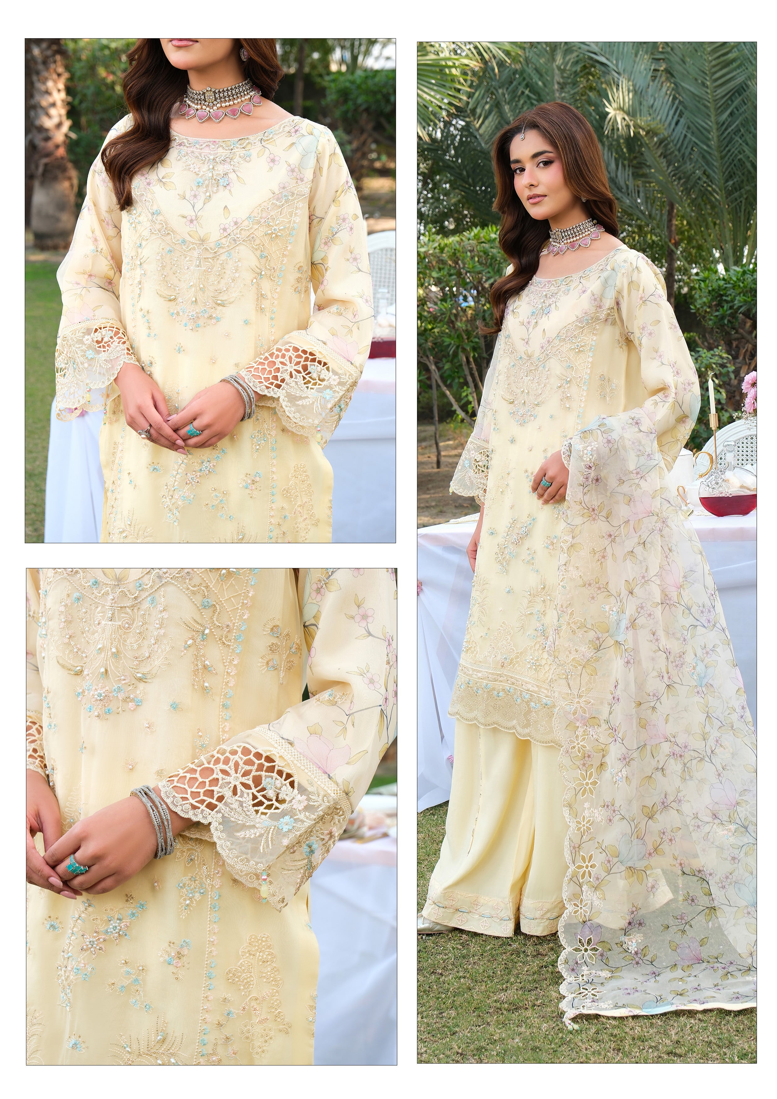 GUZEL MESSA STITCHED PREMIUM ORGANZA 3PSC
