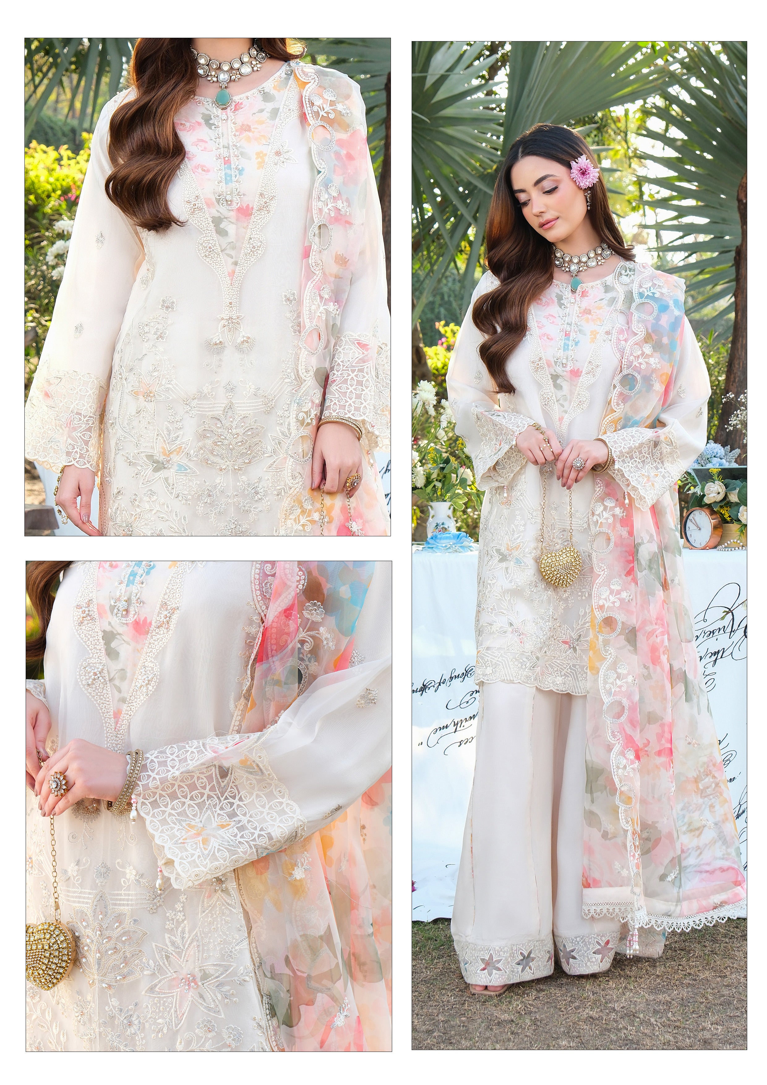 GUZEL MESSA STITCHED PREMIUM ORGANZA 3PSC