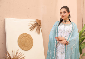 LA BELLA BY BIN KHALEED White Contrast – Embroidered 3-Piece Collection