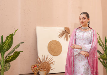 LA BELLA BY BIN KHALEED White Contrast – Embroidered 3-Piece Collection