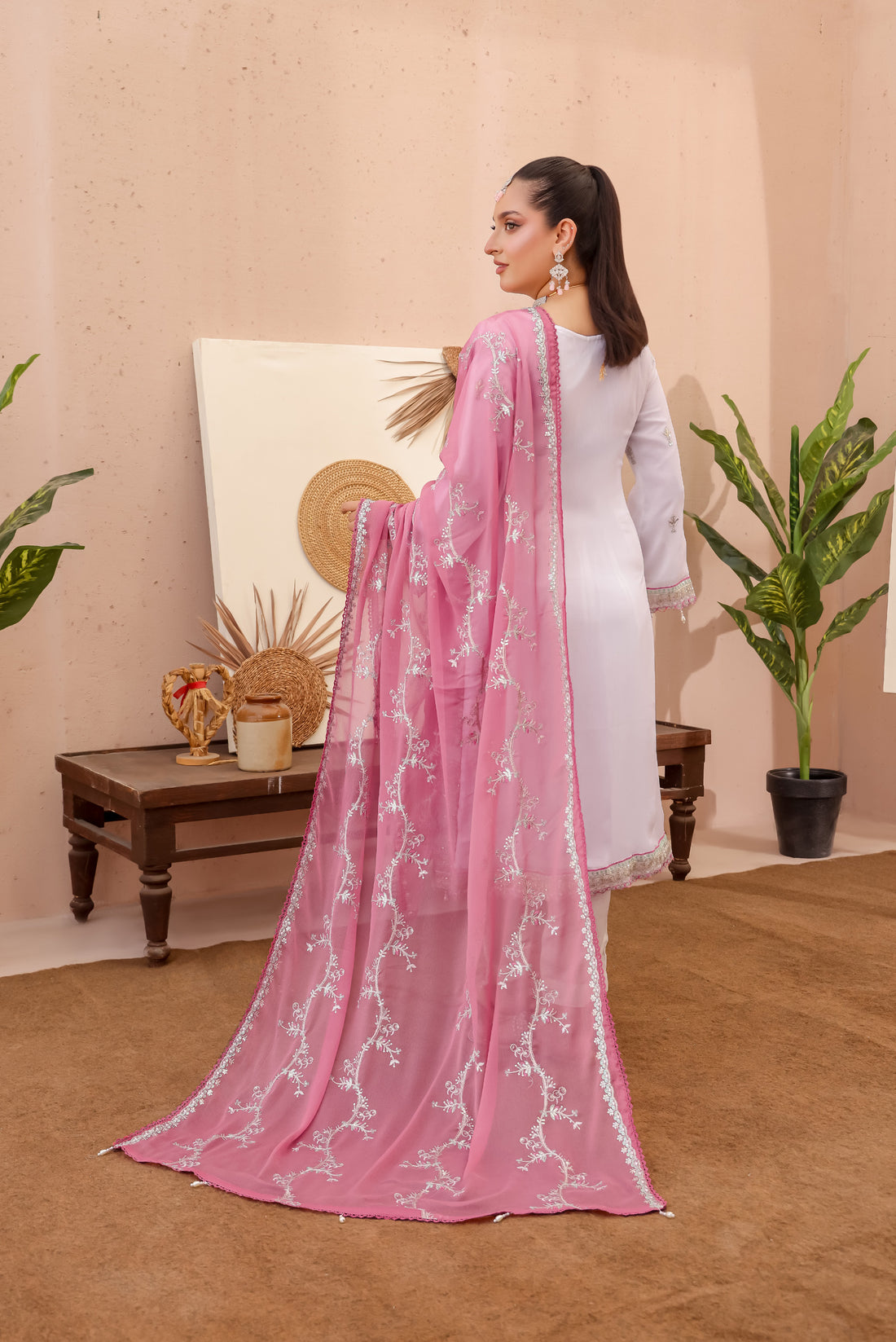 LA BELLA BY BIN KHALEED White Contrast – Embroidered 3-Piece Collection