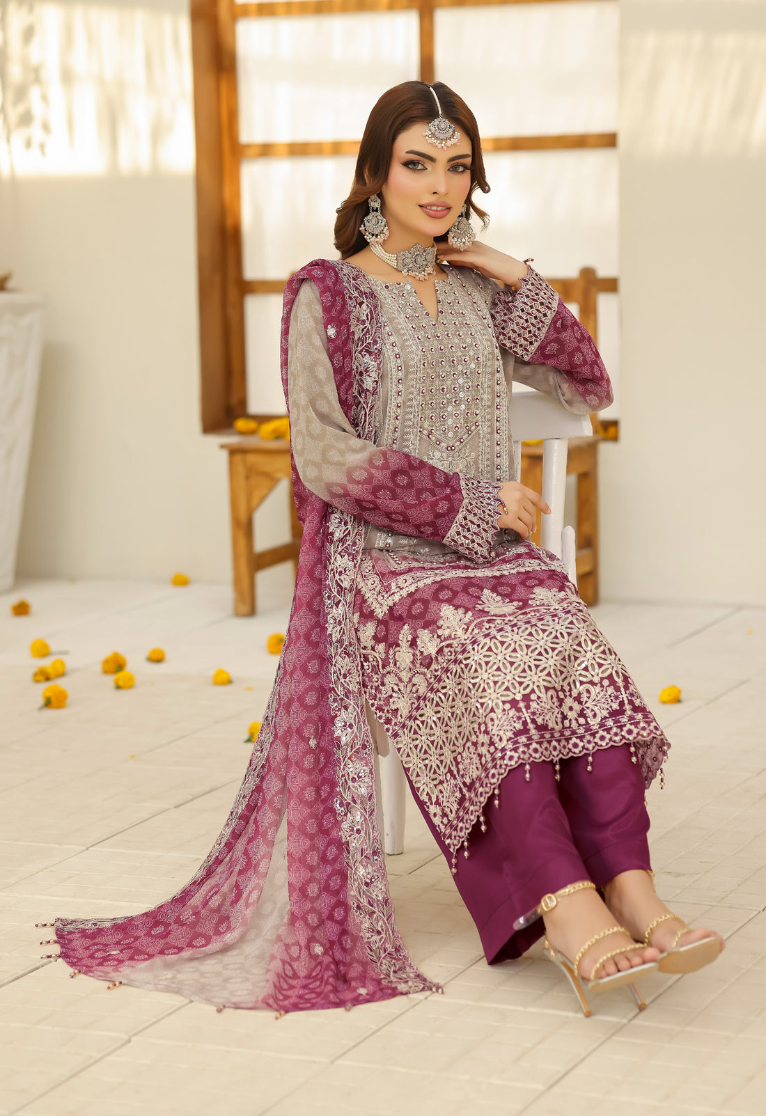 BIN HAMEED Luxurious-Embroidered Chiffon COLLECTION