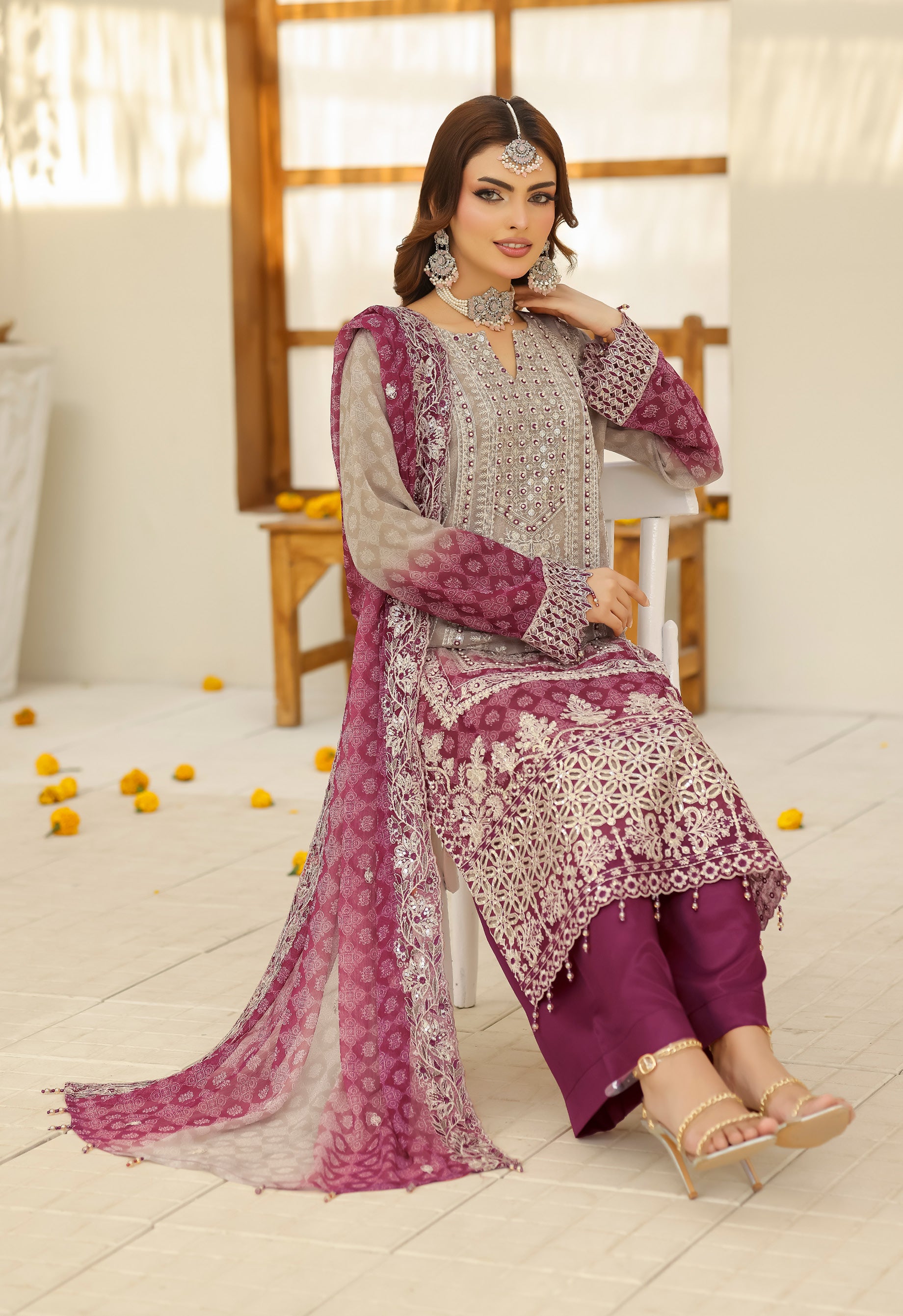 BIN HAMEED Luxurious-Embroidered Chiffon COLLECTION