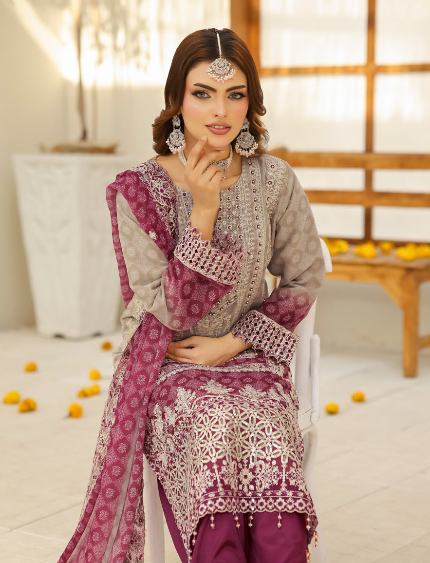 BIN HAMEED Luxurious-Embroidered Chiffon COLLECTION