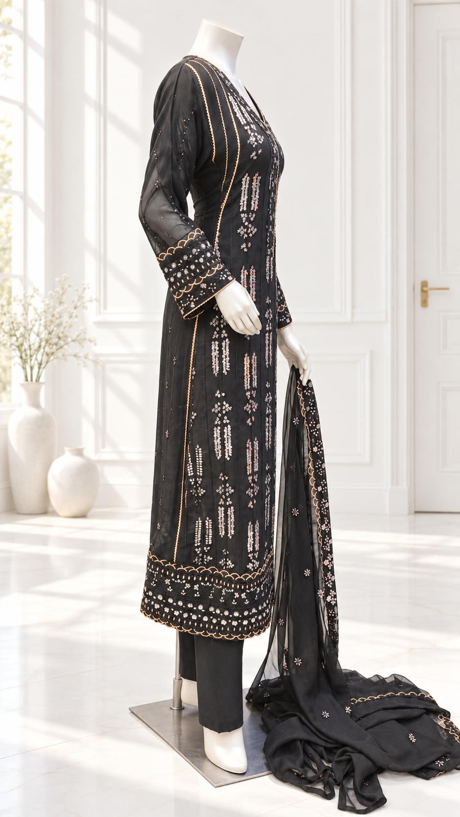 Rang Nagar Embroidered Chiffon Collection By NUR